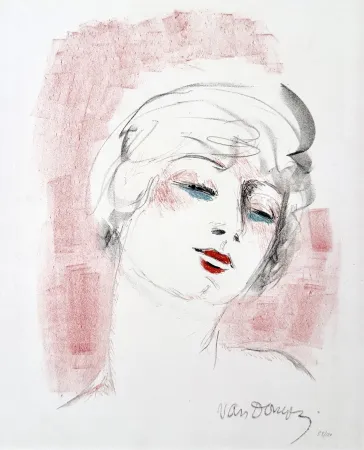 Litografía Van Dongen - Tête Rouge
