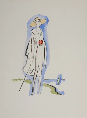 Pochoir Van Dongen - Woman at the Seaside, 1925