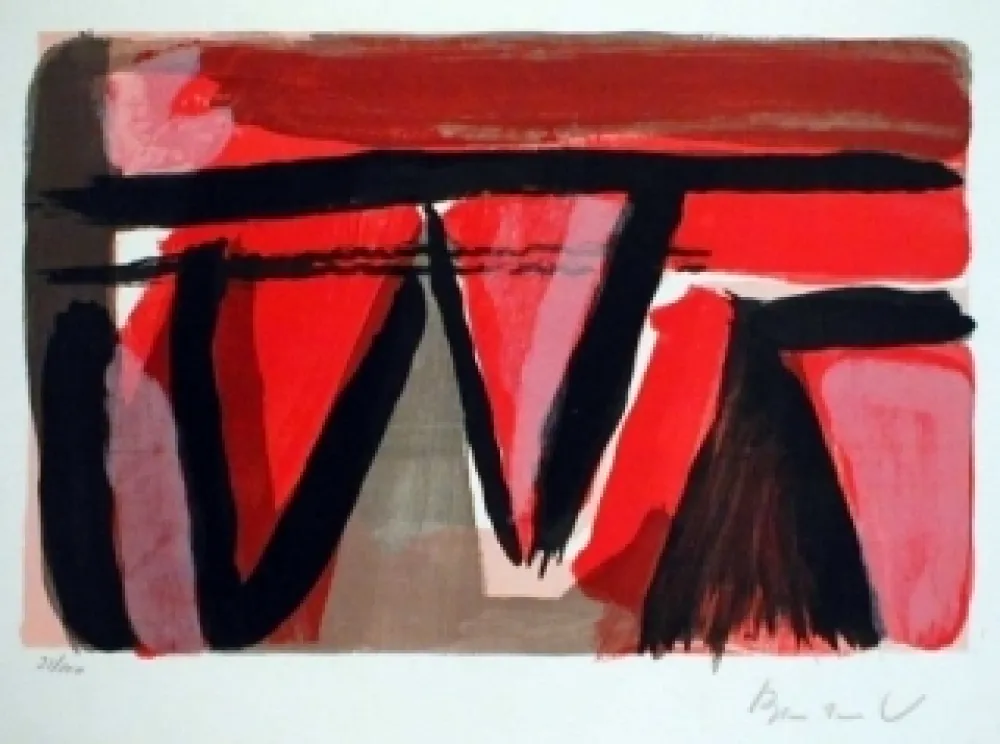 Litografía Van Velde - Braises