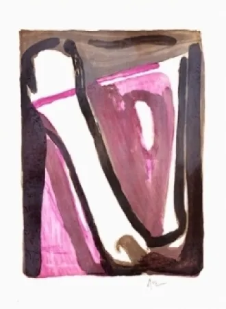 Litografía Van Velde - Ce qui reste