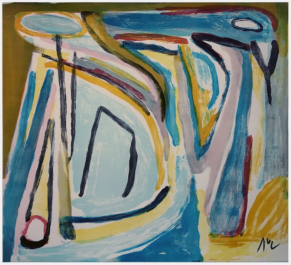 Litografía Van Velde - Composition