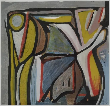 Litografía Van Velde - Composition