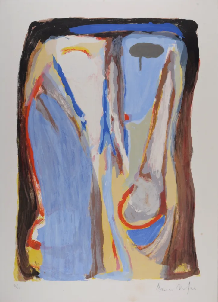 Litografía Van Velde - Composition MP 059, 1970 - Hand-signed