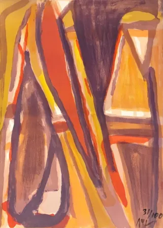 Litografía Van Velde - Eloignement 