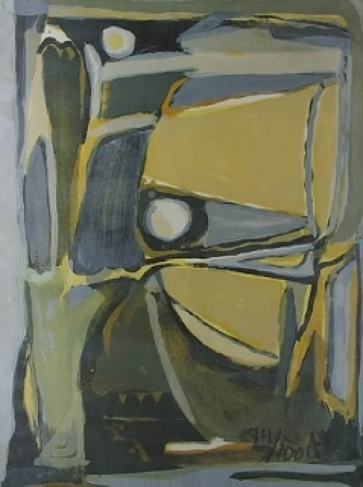 Litografía Van Velde -  la jaune