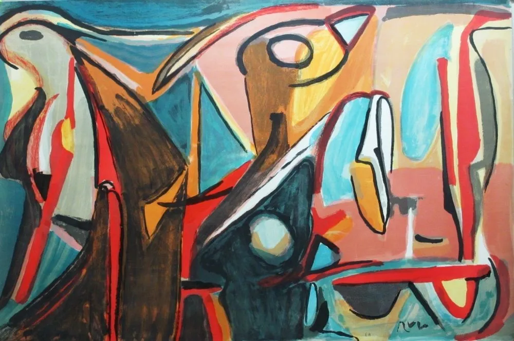 Litografía Van Velde - MP 363 - Eclosion