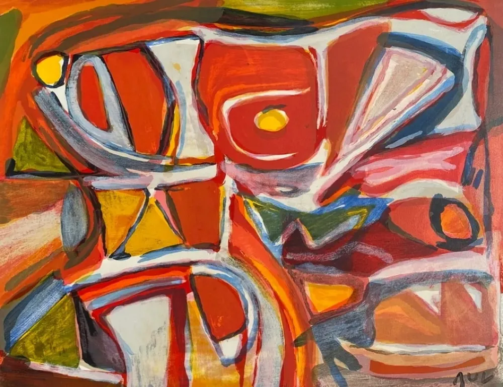 Litografía Van Velde - MP 389 - Embrasement