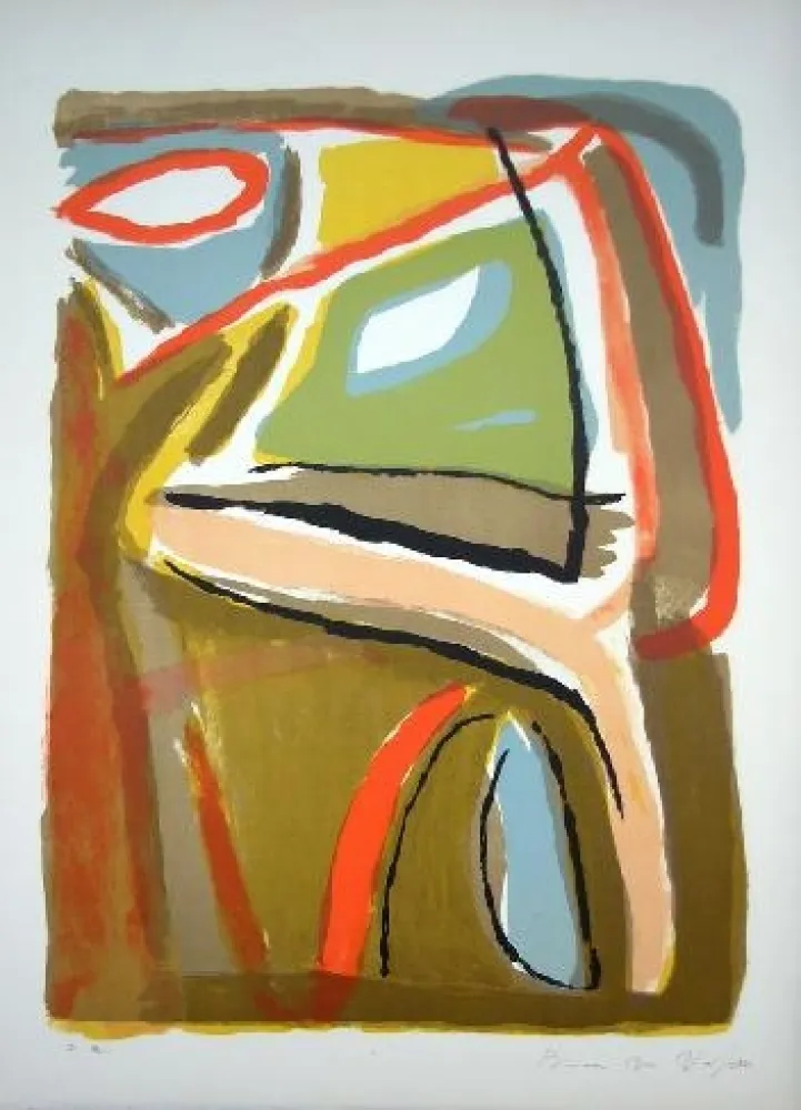 Litografía Van Velde - MP 44 - Soleil