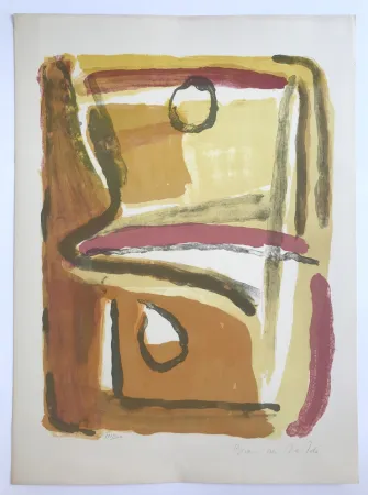 Litografía Van Velde - Parcours jaune