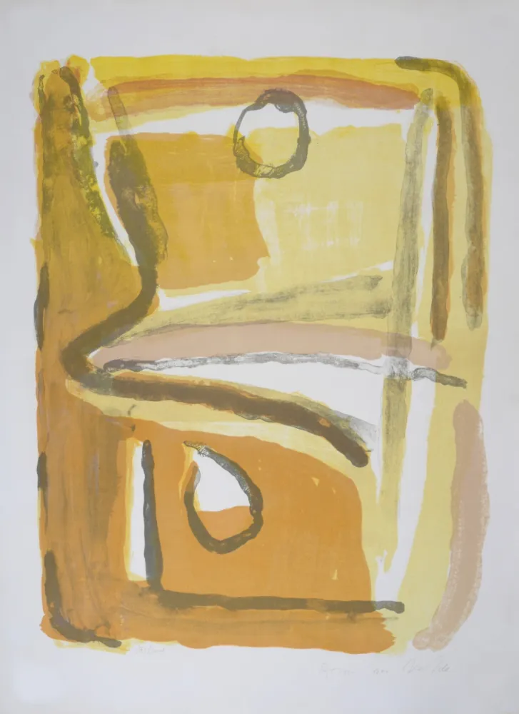 Litografía Van Velde - Parcours Jaune, 1967 - Hand-signed