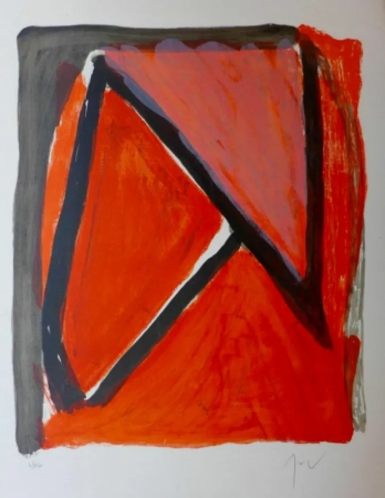 Litografía Van Velde - Partage du rouge