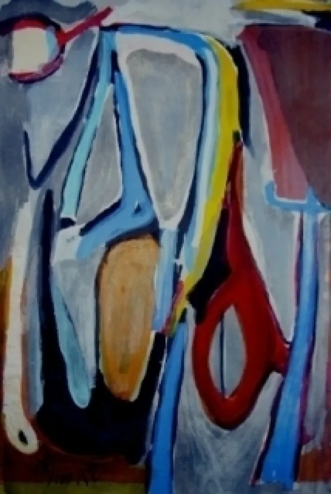 Litografía Van Velde - Recul