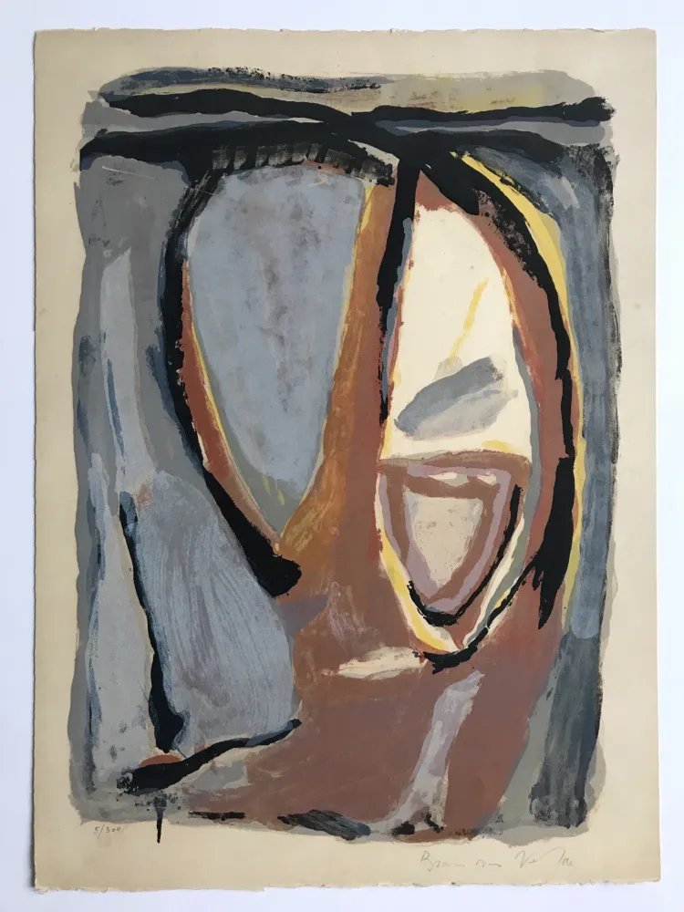 Litografía Van Velde - Tête