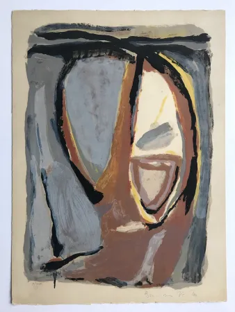 Litografía Van Velde - Tête