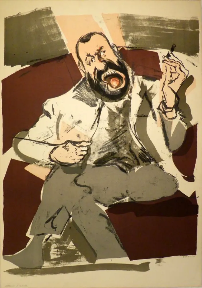 Litografía Varlin (Guggenheim, Willy) - Portrait des Photographen Ernst Scheidegger