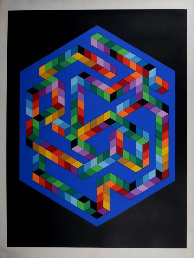 Serigrafía Vasarely - Babel 3