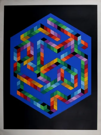 Serigrafía Vasarely - Babel 3