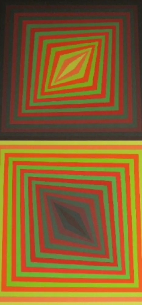 Serigrafía Vasarely - Bi-Rhomb