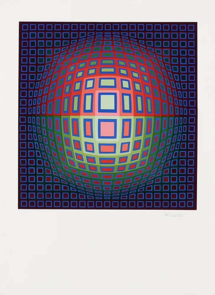 Múltiple Vasarely - Blue Composition, c