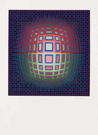 Múltiple Vasarely - Blue Composition, c