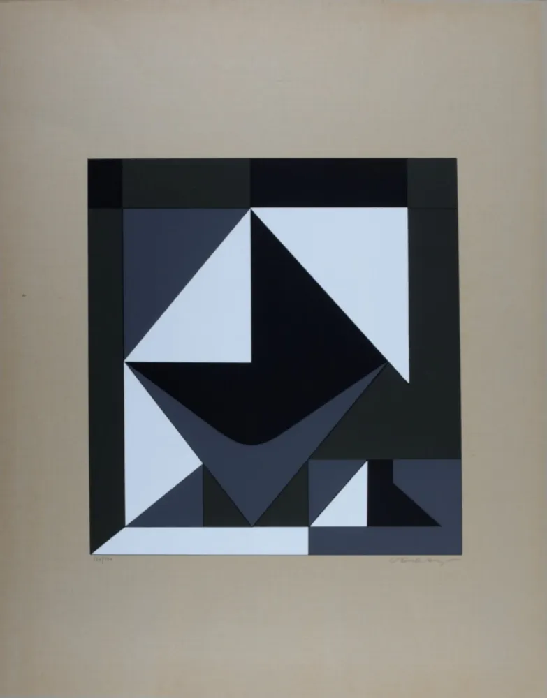 Serigrafía Vasarely - Calles Pequenas de la vieja ciudad