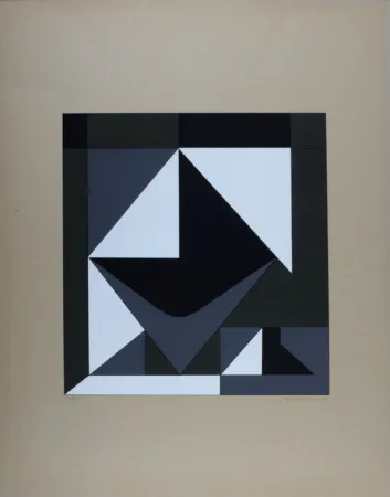 Serigrafía Vasarely - Calles Pequenas de la vieja ciudad