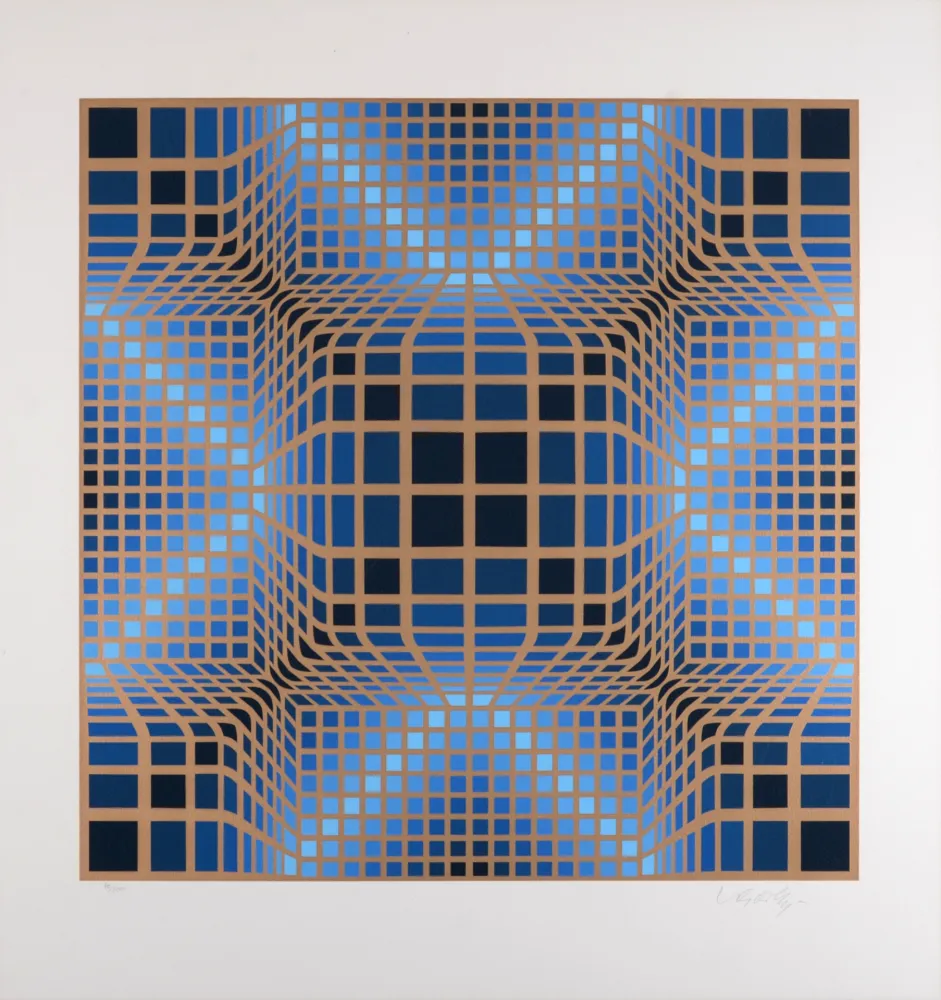 Serigrafía Vasarely - Composition, C. 1970 - Hand-signed & numbered