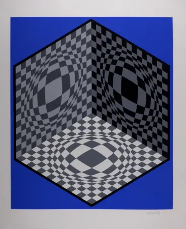 Serigrafía Vasarely - Composition cinétique, circa 1982 - Hand-signed