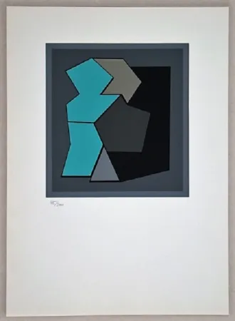 Serigrafía Vasarely - Composition - Geh durch den Spiegel