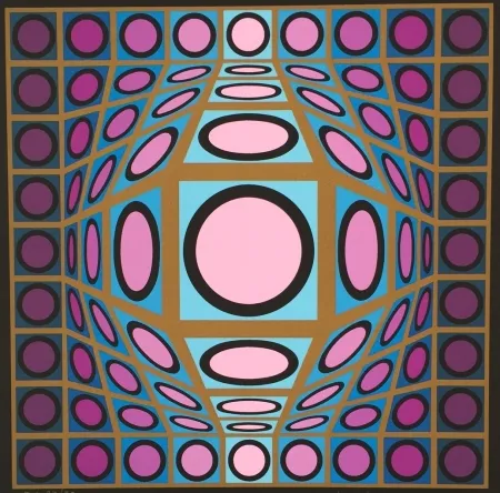 Serigrafía Vasarely - Composition Microcosmos IV