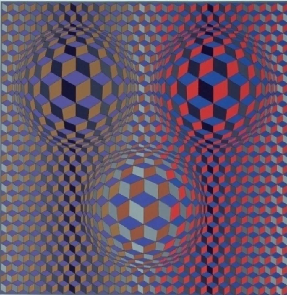 Litografía Vasarely - Conjonction
