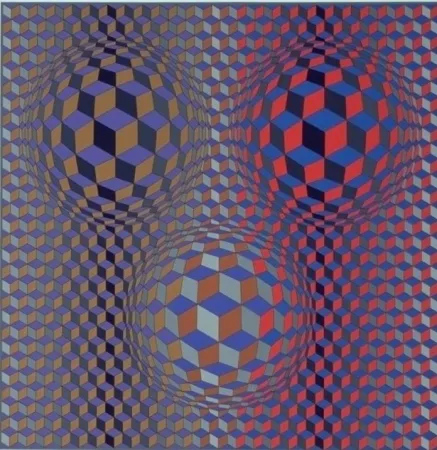 Litografía Vasarely - Conjonction