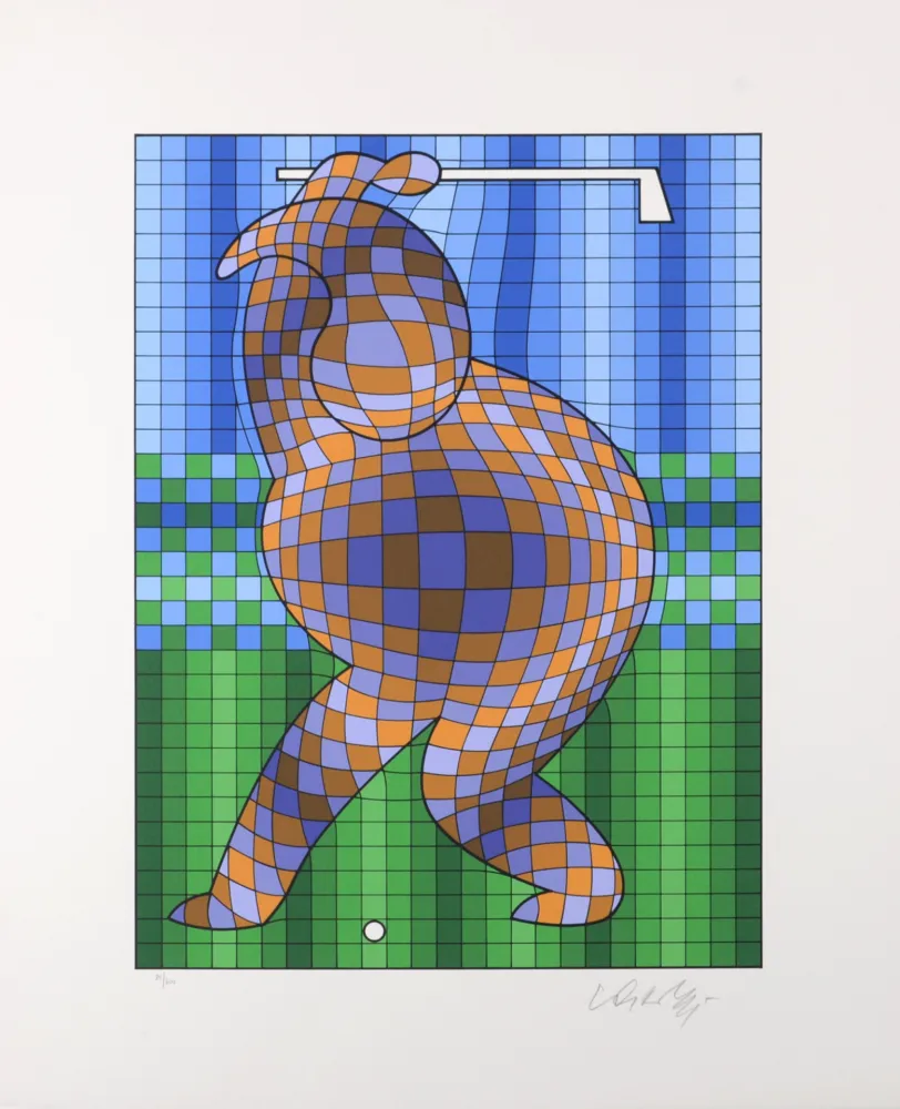 Serigrafía Vasarely - Golf, 1980 - Hand-signed!