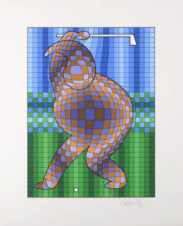 Serigrafía Vasarely - Golf, 1980 - Hand-signed!