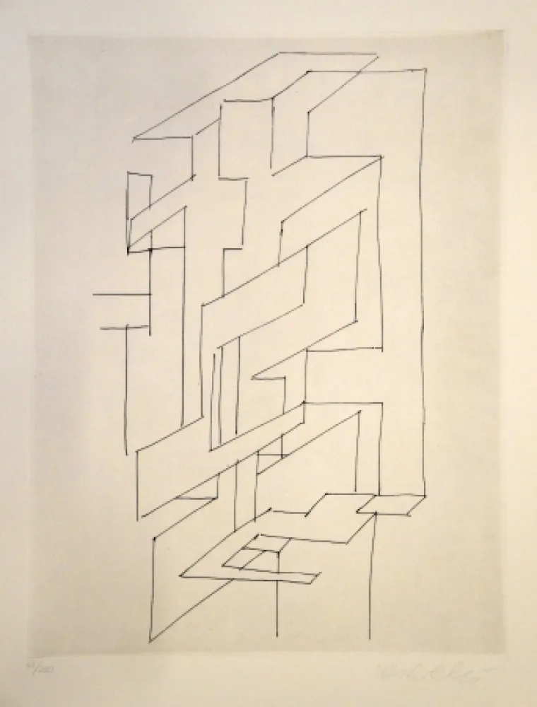 Grabado Vasarely - Gordes Gestalt