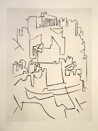 Grabado Vasarely - Gordes Village