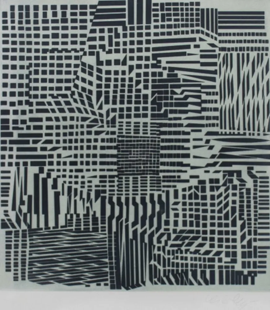 Aguafuerte Y Aguatinta Vasarely - Hommage a Bach III, ca