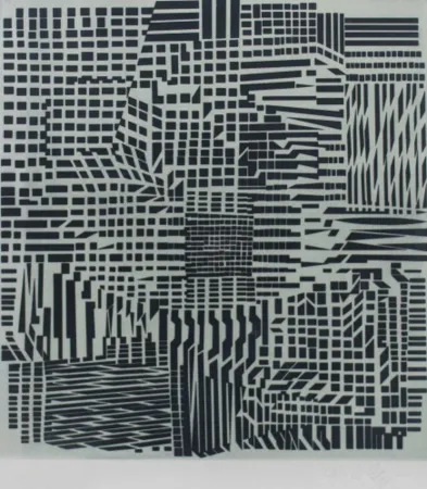 Aguafuerte Y Aguatinta Vasarely - Hommage a Bach III, ca