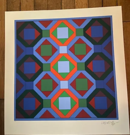 Serigrafía Vasarely - Hommage à Jean-Sebastien Bach