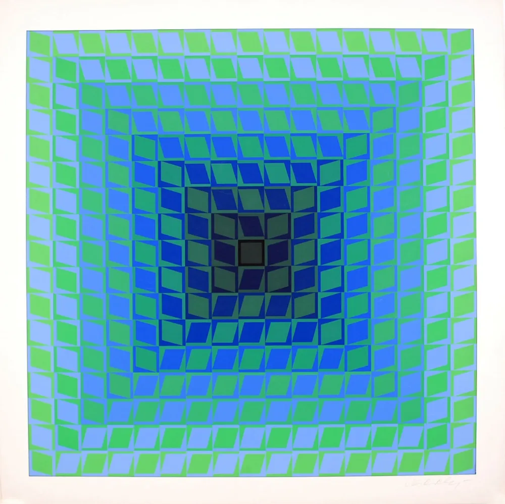 Serigrafía Vasarely - IX POSITIF - QUASAR