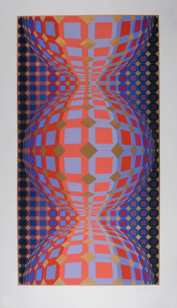 Serigrafía Vasarely - Kabba III, 1988 - Hand-signed