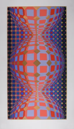 Serigrafía Vasarely - Kabba III, 1988 - Hand-signed