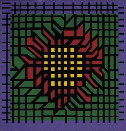 Litografía Vasarely - Kat-Zag