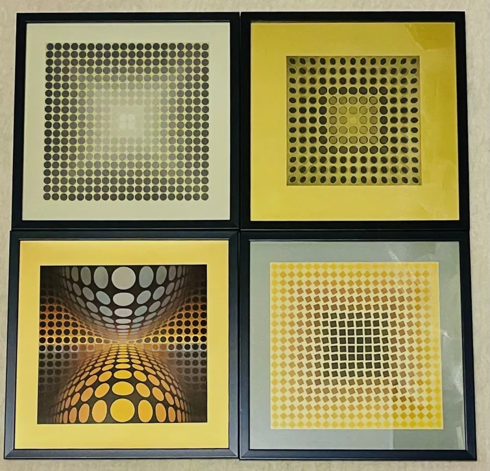 Sin Técnico Vasarely - Lot Sérigraphies encadrés