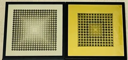 Serigrafía Vasarely - Lot Sérigraphies encadrés
