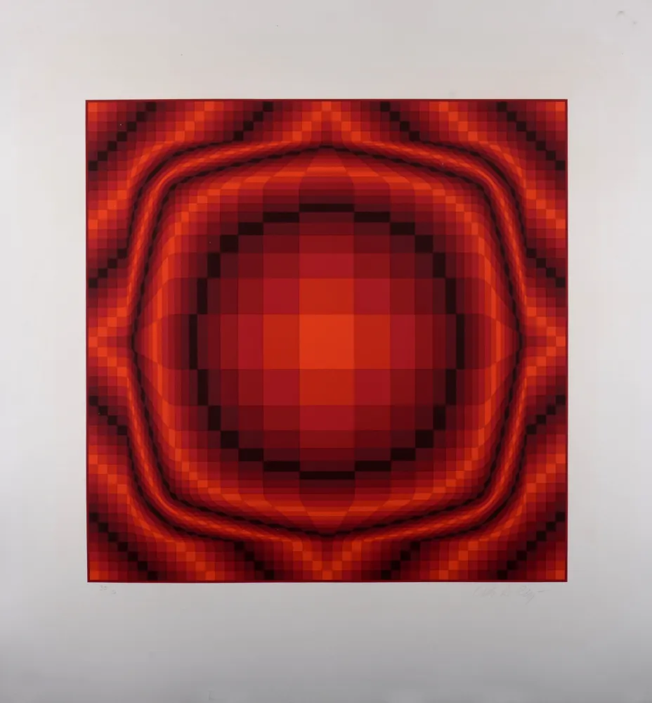 Serigrafía Vasarely - Mantra Rouge, c.1977 - Hand-signed & numbered!