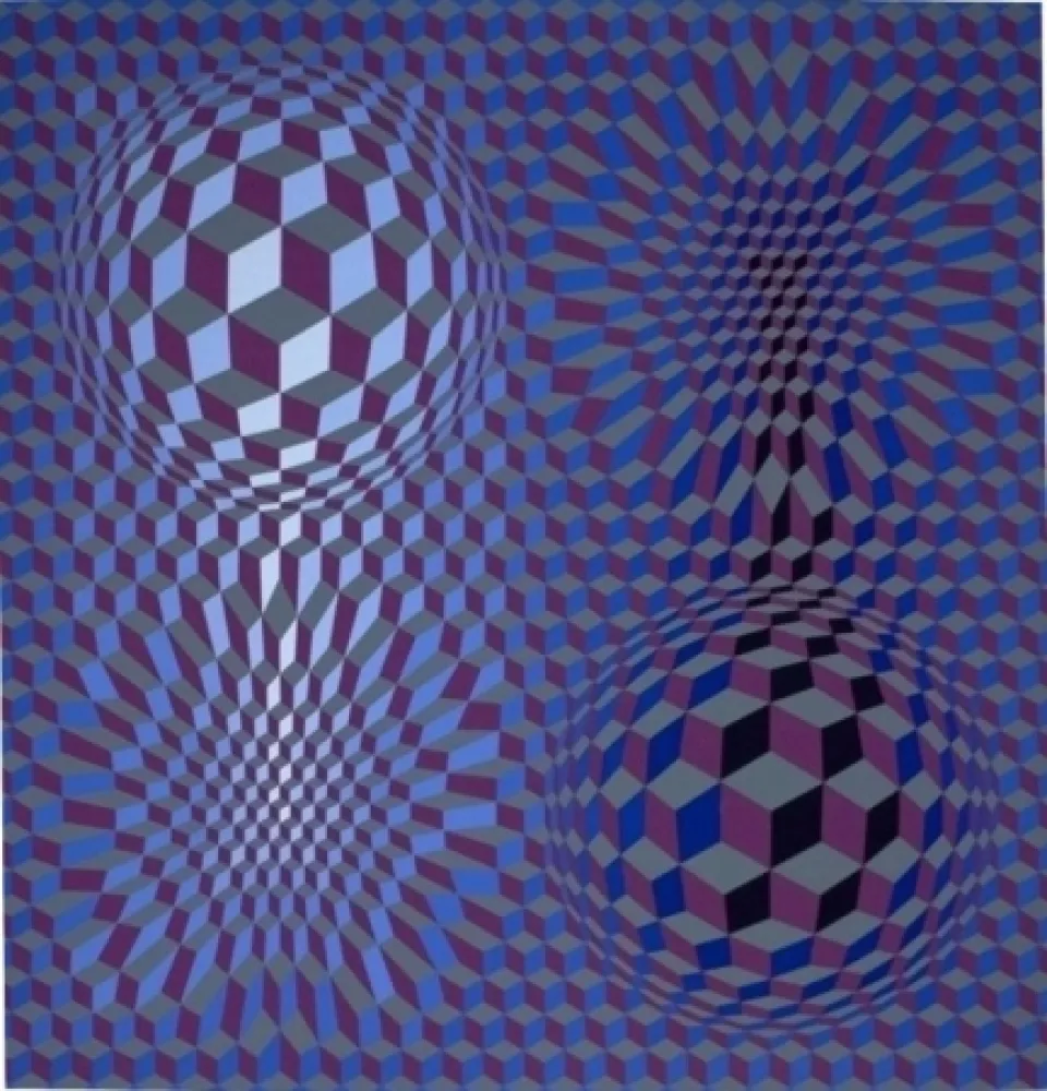 Litografía Vasarely - Metagalaxie