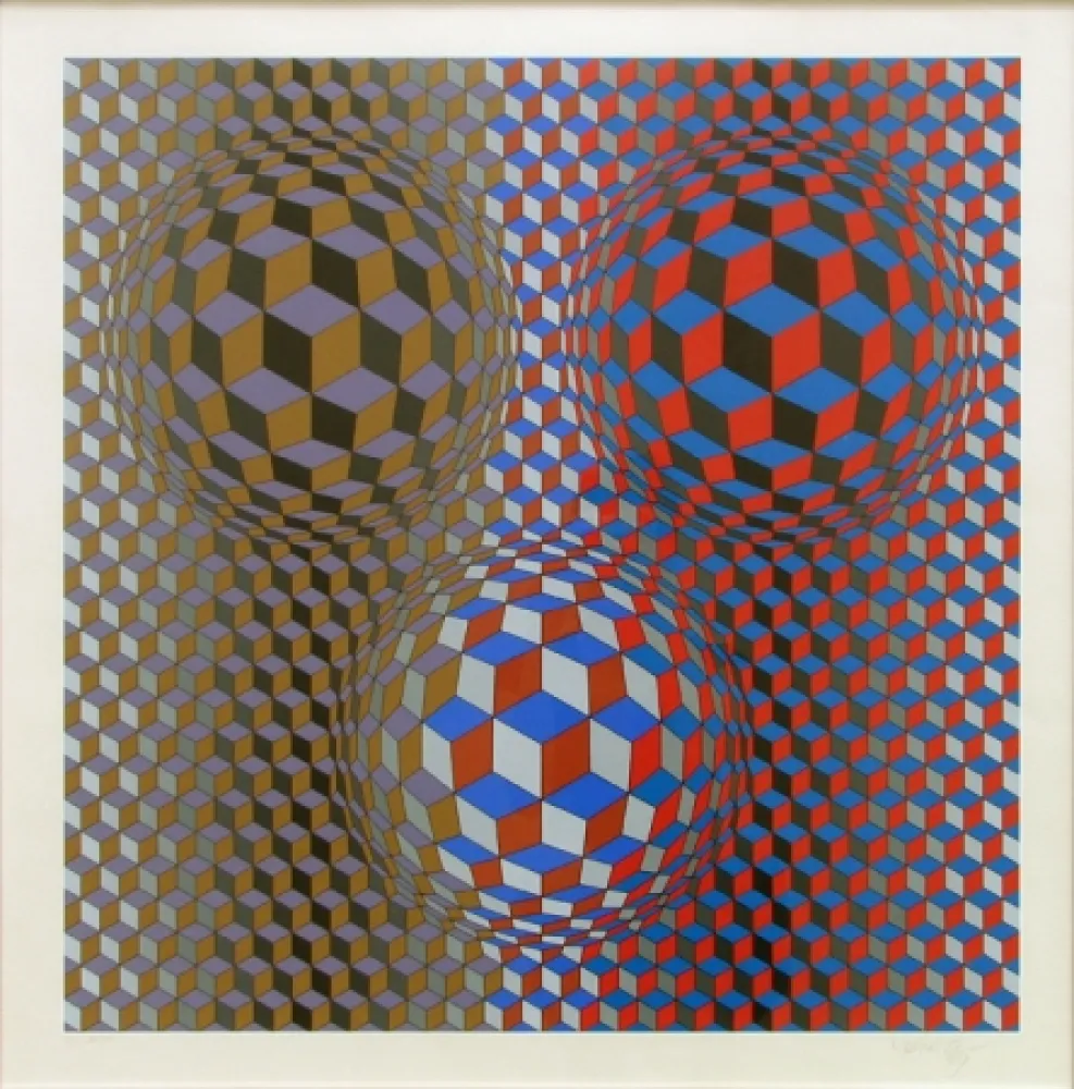 Serigrafía Vasarely - Nebulus II