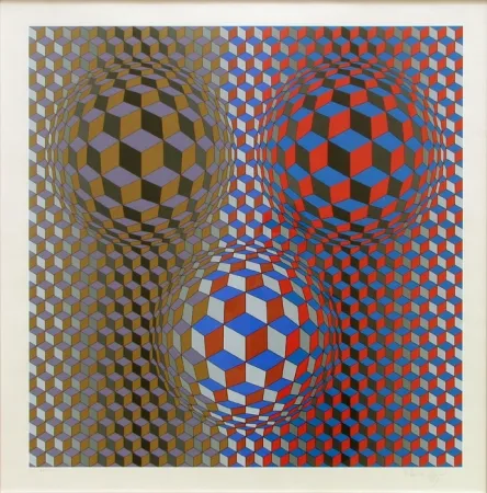 Serigrafía Vasarely - Nebulus II