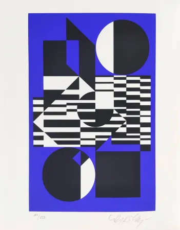 Serigrafía Vasarely - OB-Bleu
